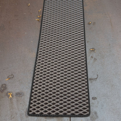 EVA Drive Fahrrad Unterlegmatte & Parkmatte 200 × 40 cm gegen Schmutz und Nässe - Grau, schwarzer Rand