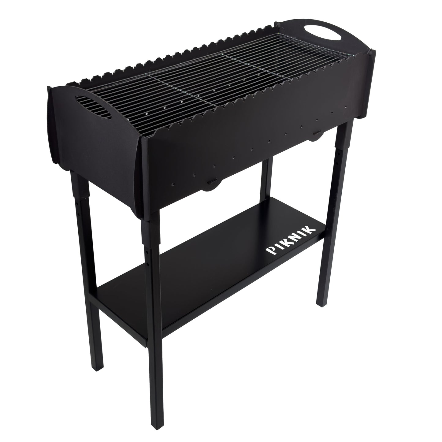 GOROCH Gartengrill | Schaschlikgrill für 21 Spieße – Massiver Holzkohlegrill aus 3 mm Stahl, zerlegbar & kompakt verstaubar, stationärer Metallgrill für Garten, Terrasse & Outdoor BBQ