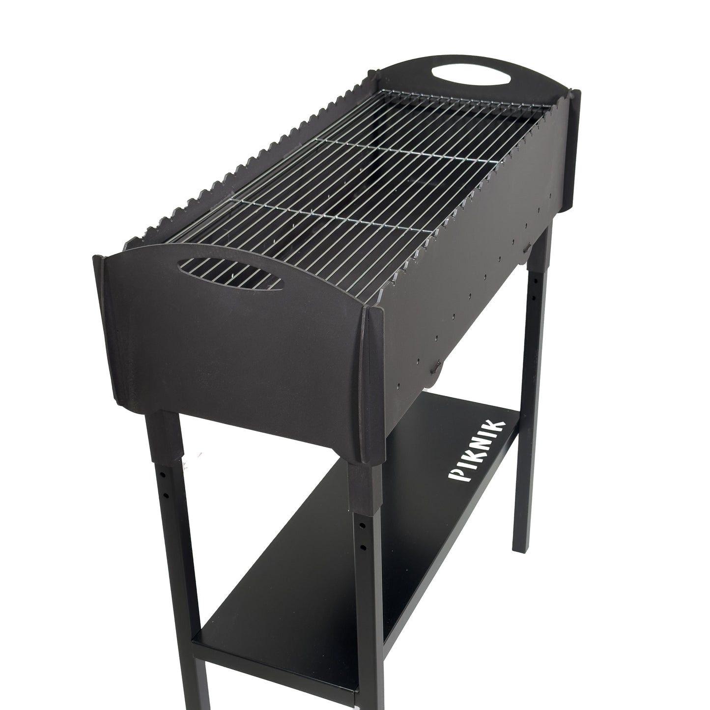 GOROCH Mangal Grill mit Grillrost für 21 Spieße – Massiver Schaschlikgrill aus 3 mm Stahl mit Ablage, Holzkohlegrill für Garten & Outdoor BBQ