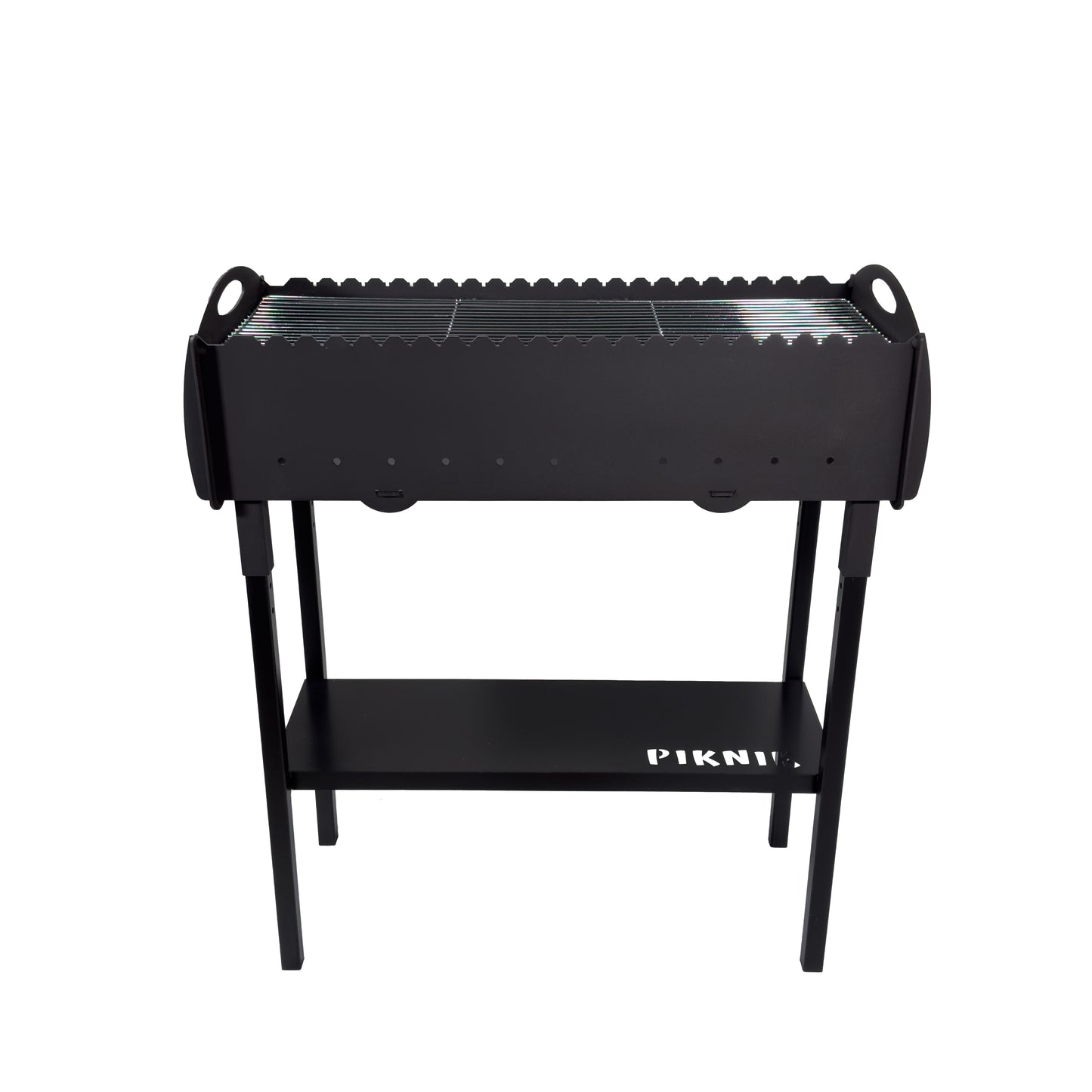 GOROCH Mangal Grill mit Grillrost für 21 Spieße – Massiver Schaschlikgrill aus 3 mm Stahl mit Ablage, Holzkohlegrill für Garten & Outdoor BBQ