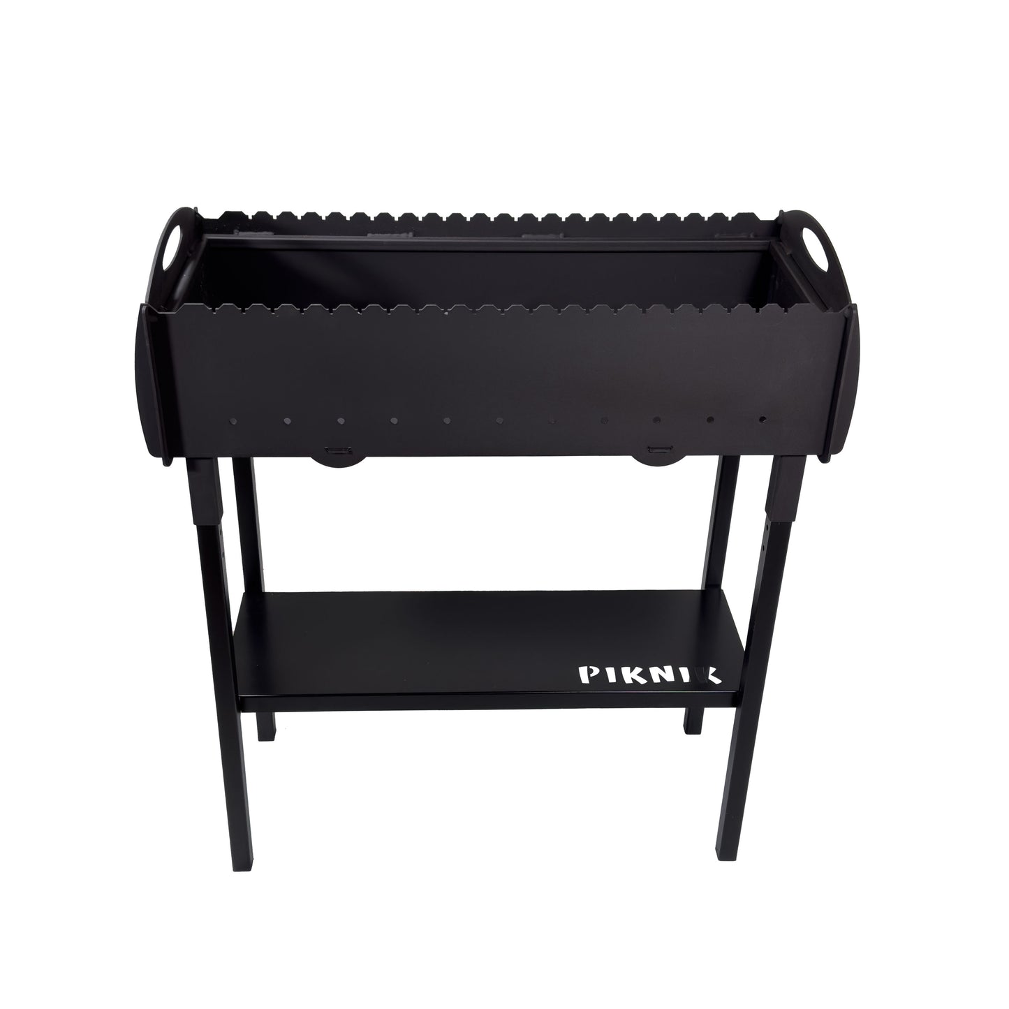 GOROCH Mangal Grill mit Grillrost für 21 Spieße – Massiver Schaschlikgrill aus 3 mm Stahl mit Ablage, Holzkohlegrill für Garten & Outdoor BBQ