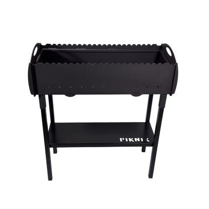 GOROCH Mangal Grill mit Grillrost für 21 Spieße – Massiver Schaschlikgrill aus 3 mm Stahl mit Ablage, Holzkohlegrill für Garten & Outdoor BBQ