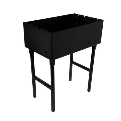 GOROCH Kompakter Schaschlikgrill für 4 Spieße – Mini Holzkohlegrill aus 2 mm Stahl, zerlegbar mit abnehmbaren Beinen, ideal für Picknick, Camping & Urlaub, hitzebeständig pulverbeschichtet