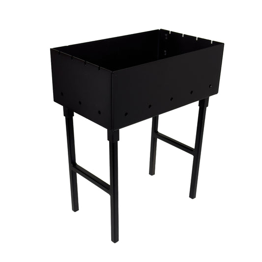 GOROCH Kompakter Schaschlikgrill für 4 Spieße – Mini Holzkohlegrill aus 2 mm Stahl, zerlegbar mit abnehmbaren Beinen, ideal für Picknick, Camping & Urlaub, hitzebeständig pulverbeschichtet