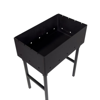 GOROCH Kompakter Schaschlikgrill für 4 Spieße – Mini Holzkohlegrill aus 2 mm Stahl, zerlegbar mit abnehmbaren Beinen, ideal für Picknick, Camping & Urlaub, hitzebeständig pulverbeschichtet