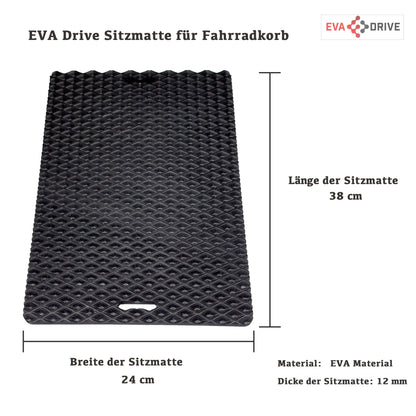 EVA Drive 2in1 Sitzmatte für Fahrradkorb 38x24 cm - Fahrradkorb Einlage & Outdoor Sitzkissen