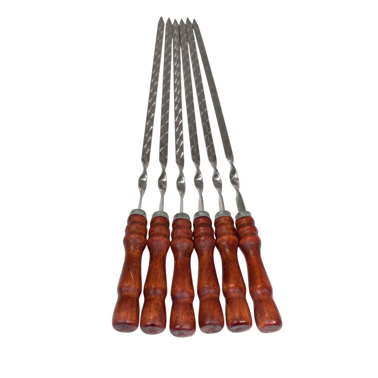GOROCH Schaschlikspieße Set aus Edelstahl – 62 cm lange Grillspieße mit Holzgriff, rostfrei & stabil, wiederverwendbar, BBQ Spießset für Holzkohlegrill, Kebab, Gemüse & Fleisch