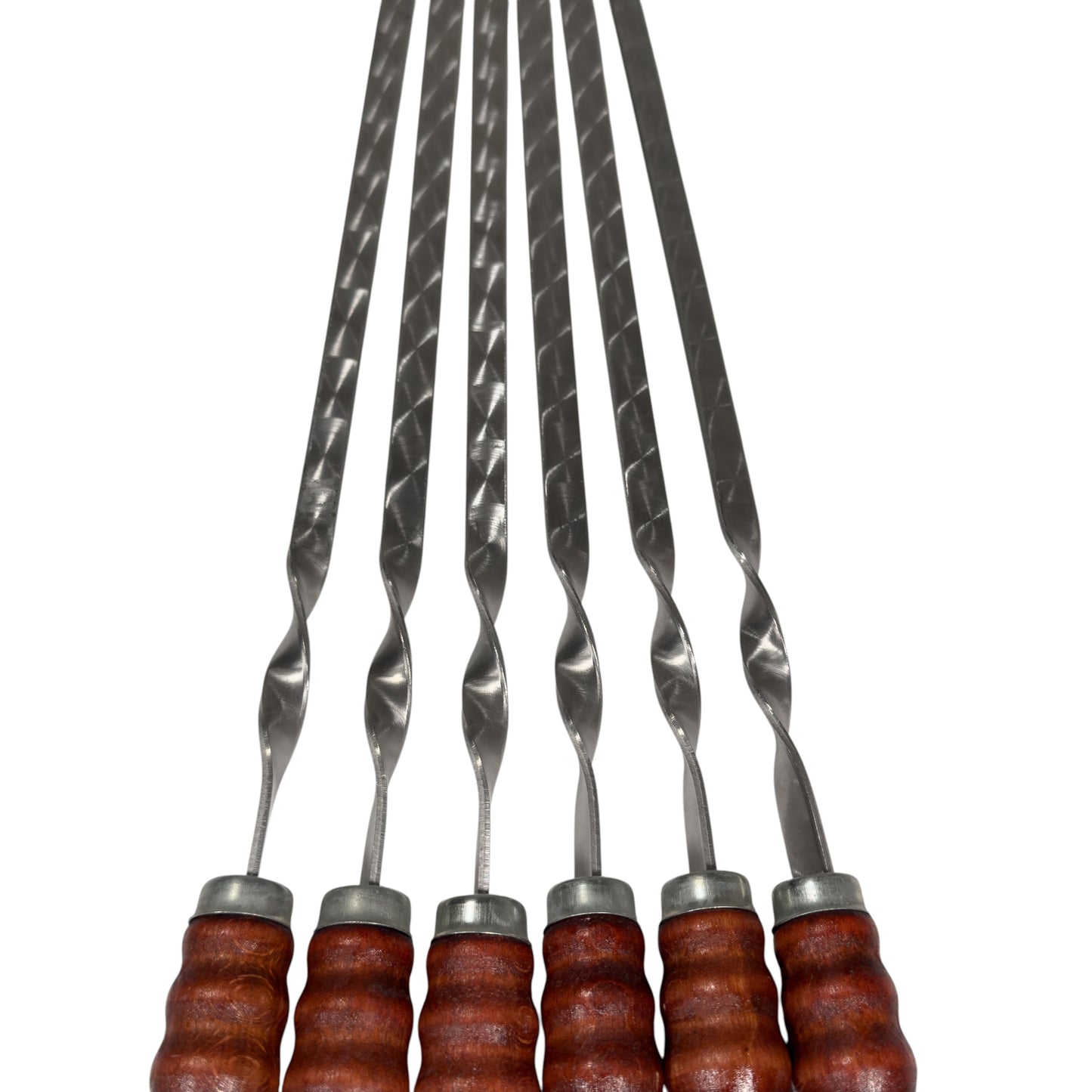 GOROCH Schaschlikspieße Set aus Edelstahl – 62 cm lange Grillspieße mit Holzgriff, rostfrei & stabil, wiederverwendbar, BBQ Spießset für Holzkohlegrill, Kebab, Gemüse & Fleisch