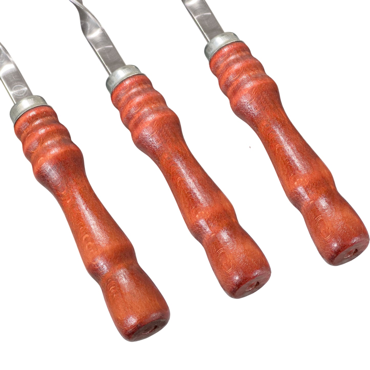 GOROCH Schaschlikspieße Set aus Edelstahl – 62 cm lange Grillspieße mit Holzgriff, rostfrei & stabil, wiederverwendbar, BBQ Spießset für Holzkohlegrill, Kebab, Gemüse & Fleisch