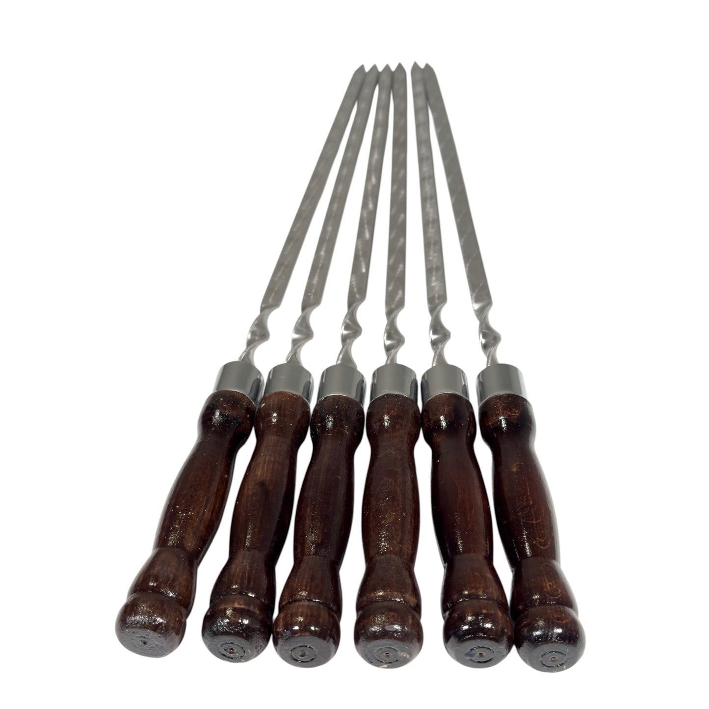 GOROCH Premium Schaschlikspieße aus Edelstahl – 63 cm Grillspieße mit lackiertem Holzgriff, 3 mm stark, doppelt versiegelt, rostfrei, ideal für BBQ, Kebab, Gemüse & Fleisch