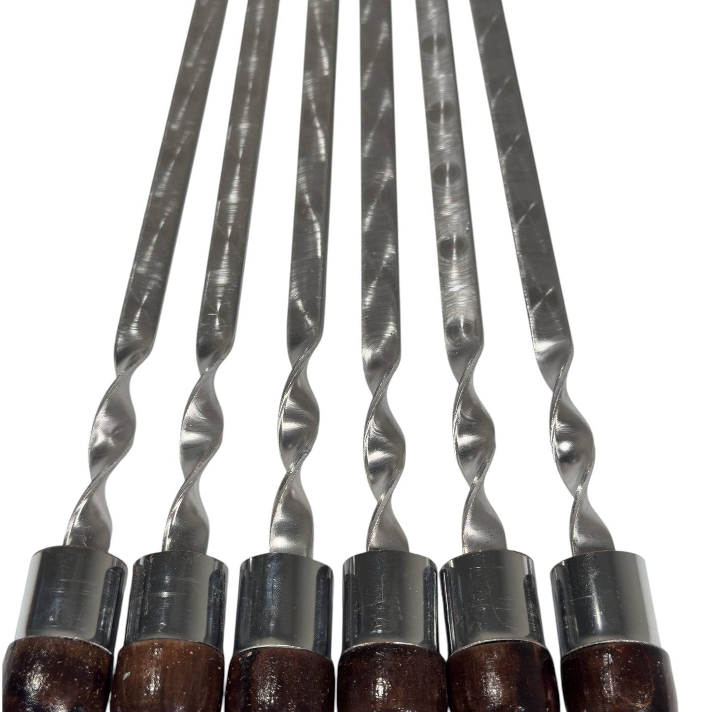 GOROCH Premium Schaschlikspieße aus Edelstahl – 63 cm Grillspieße mit lackiertem Holzgriff, 3 mm stark, doppelt versiegelt, rostfrei, ideal für BBQ, Kebab, Gemüse & Fleisch