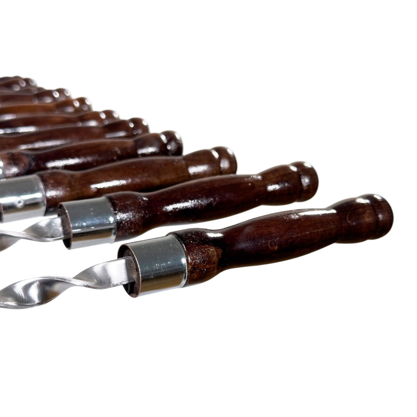 GOROCH Premium Schaschlikspieße aus Edelstahl – 63 cm Grillspieße mit lackiertem Holzgriff, 3 mm stark, doppelt versiegelt, rostfrei, ideal für BBQ, Kebab, Gemüse & Fleisch