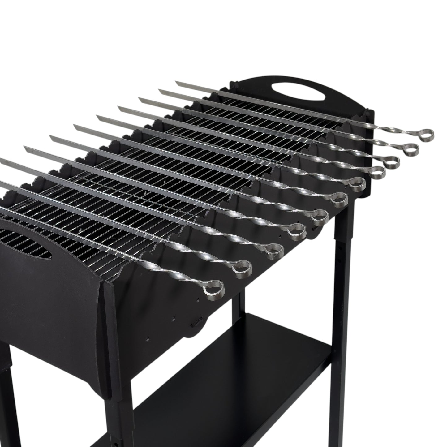 GOROCH klassische Schaschlikspieße aus Edelstahl – 57 cm Grillspieße, 3 mm stark, 10 mm breit, komplett aus Metall, rostfrei & robust, ideal für BBQ & Holzkohlegrill