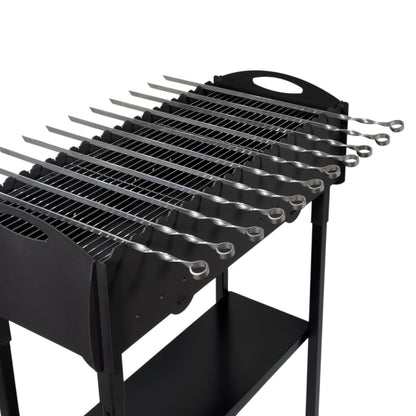 GOROCH klassische Schaschlikspieße aus Edelstahl – 57 cm Grillspieße, 3 mm stark, 10 mm breit, komplett aus Metall, rostfrei & robust, ideal für BBQ & Holzkohlegrill