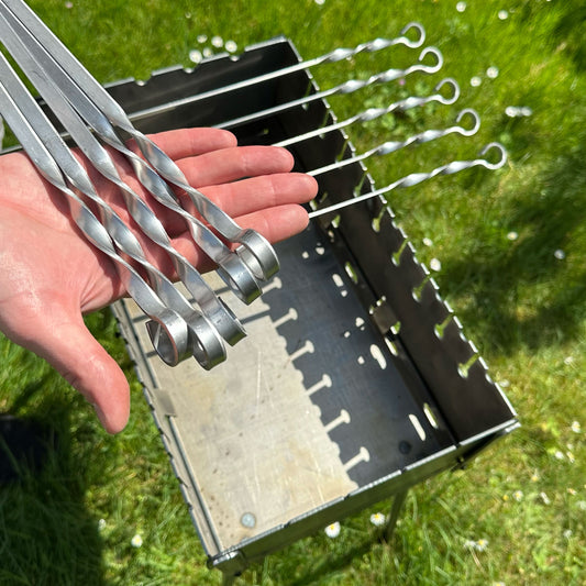 Spieße Grillspieße für Schaschlik & BBQ – 3 mm Edelstahl, Profi-Set für Holzkohlegrill & Feuerstelle