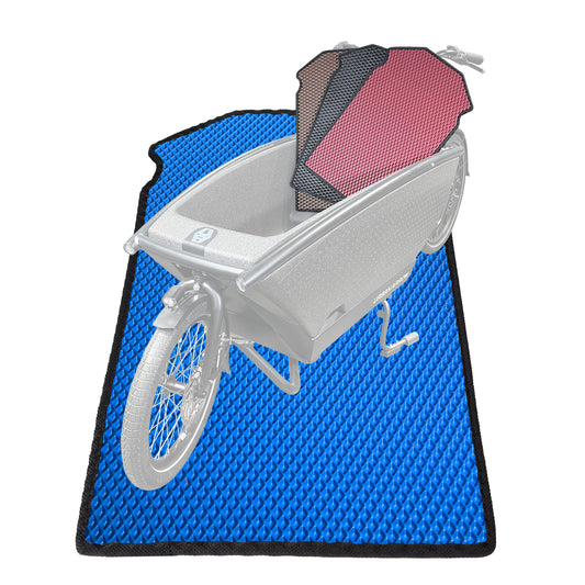 EVA Drive Schutzmatte für Urban Arrow Family mit 1 Sitzbank - Blau mit schwarzer Einfassung