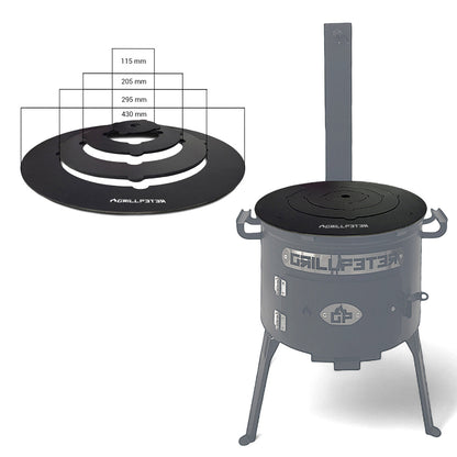 Adapterplatte für Utschak Ø40 cm aus 4mm Stahl - Feuerplatte Kochplatte für Kazan Feueröfen