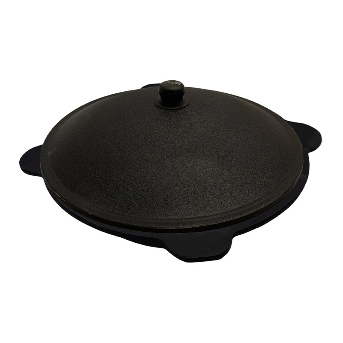Kazan aus Gusseisen 22 Liter mit Schaumlöffel und Aludeckel - Usbekischer Kasan für Plov über Feuer