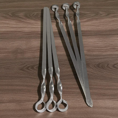 GOROCH Kebabspießae Set aus Edelstahl – 67 cm Schaschlikspieße, 20 mm breit, 3 mm stark, extra stabil für Lammspieße & Hackfleisch, ideal für große Grills & BBQ