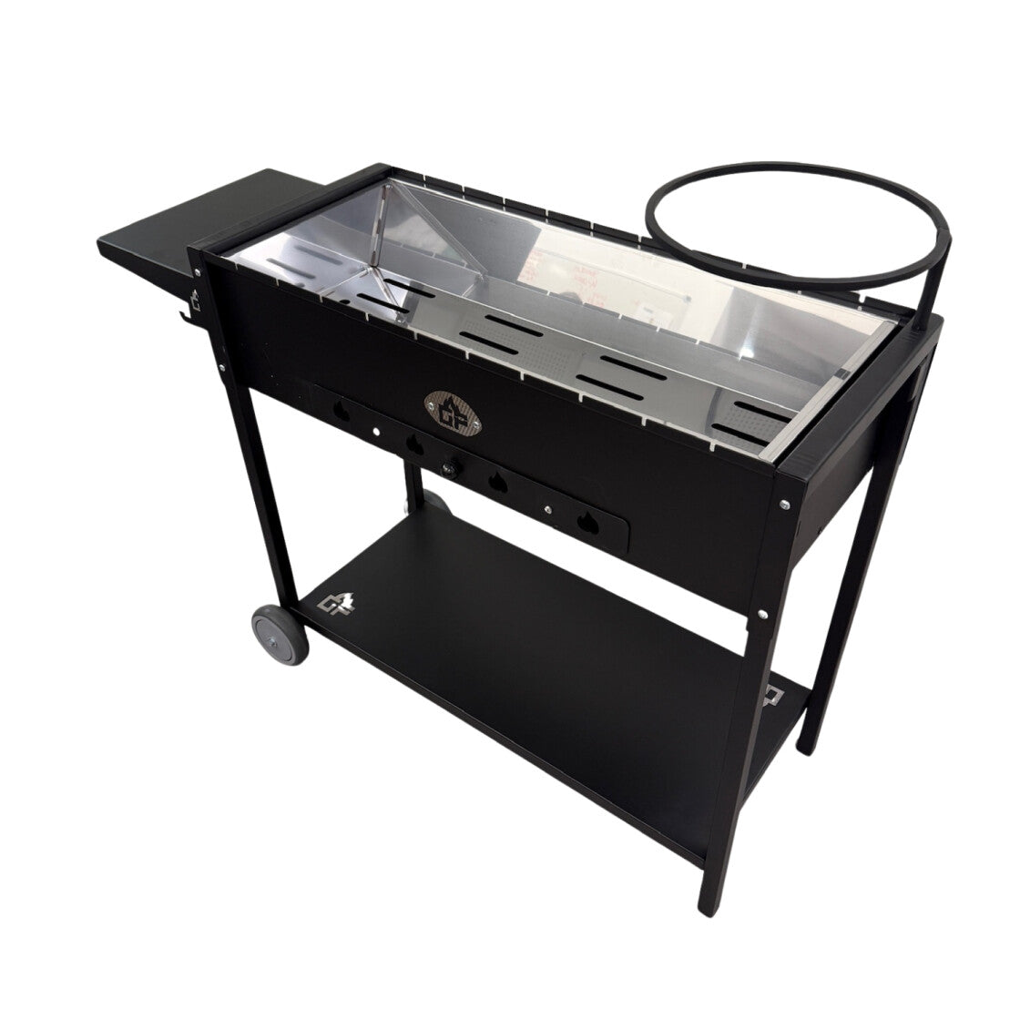 Mangal Batyr 80 Schaschlikgrill aus 2mm Stahl - mit Ablage und Topfhalter, kombinierbar mit Kazan
