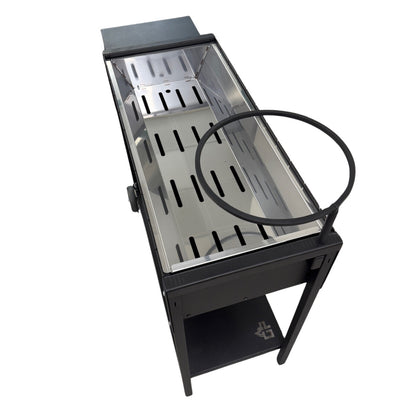 Mangal Batyr 80 Schaschlikgrill aus 2mm Stahl - mit Ablage und Topfhalter, kombinierbar mit Kazan