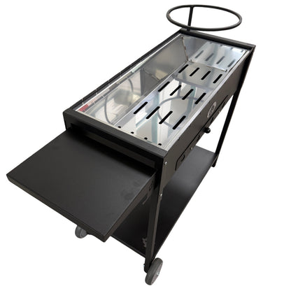 Mangal Batyr 80 Schaschlikgrill aus 2mm Stahl - mit Ablage und Topfhalter, kombinierbar mit Kazan