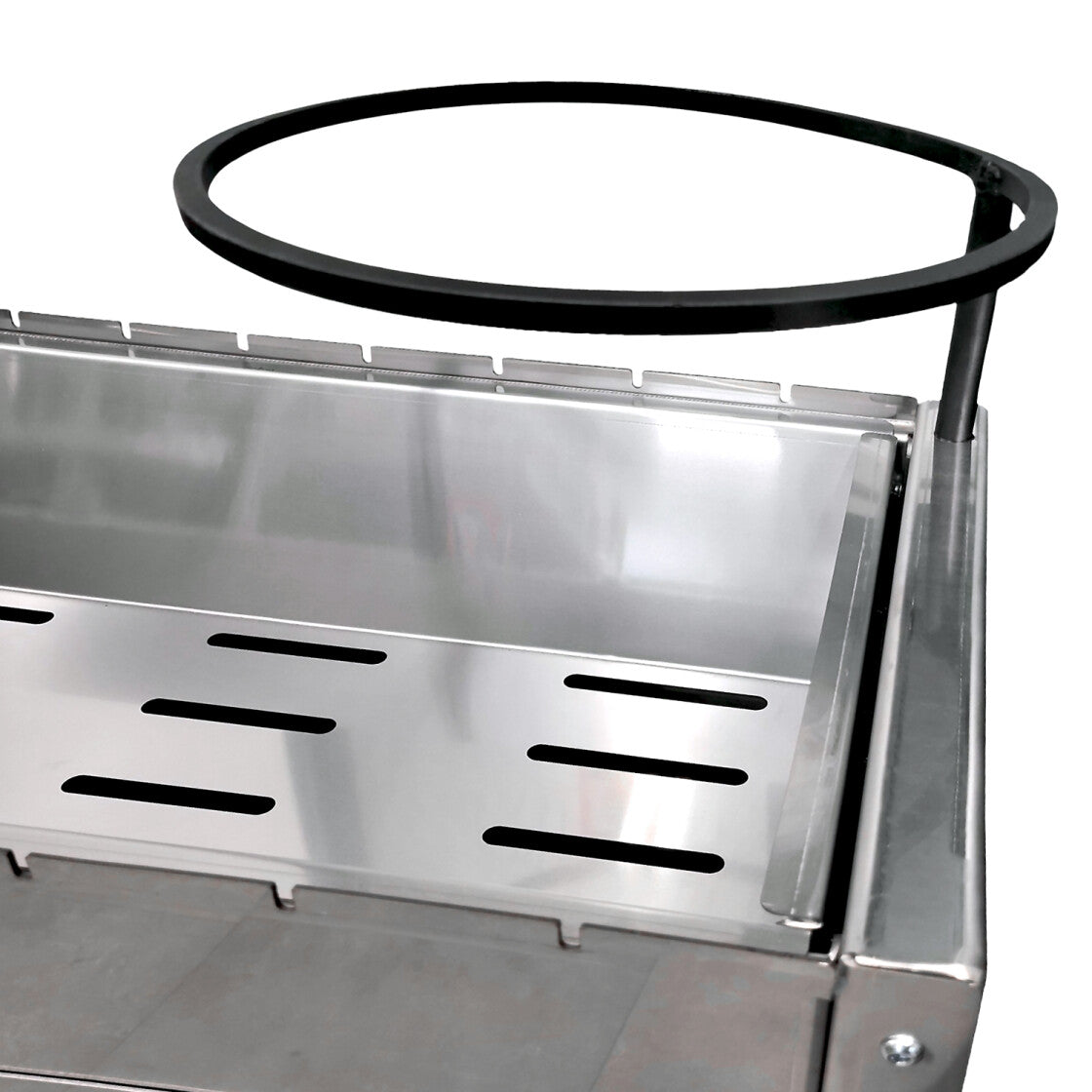 Mangal Batyr Deluxe 80 aus Edelstahl mit Rädern - Schaschlikgrill mit Ablage und Topfhalter