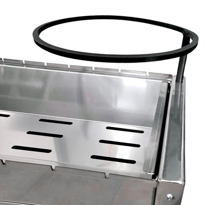 Mangal Batyr Deluxe 80 aus Edelstahl mit Rädern - Schaschlikgrill mit Ablage und Topfhalter