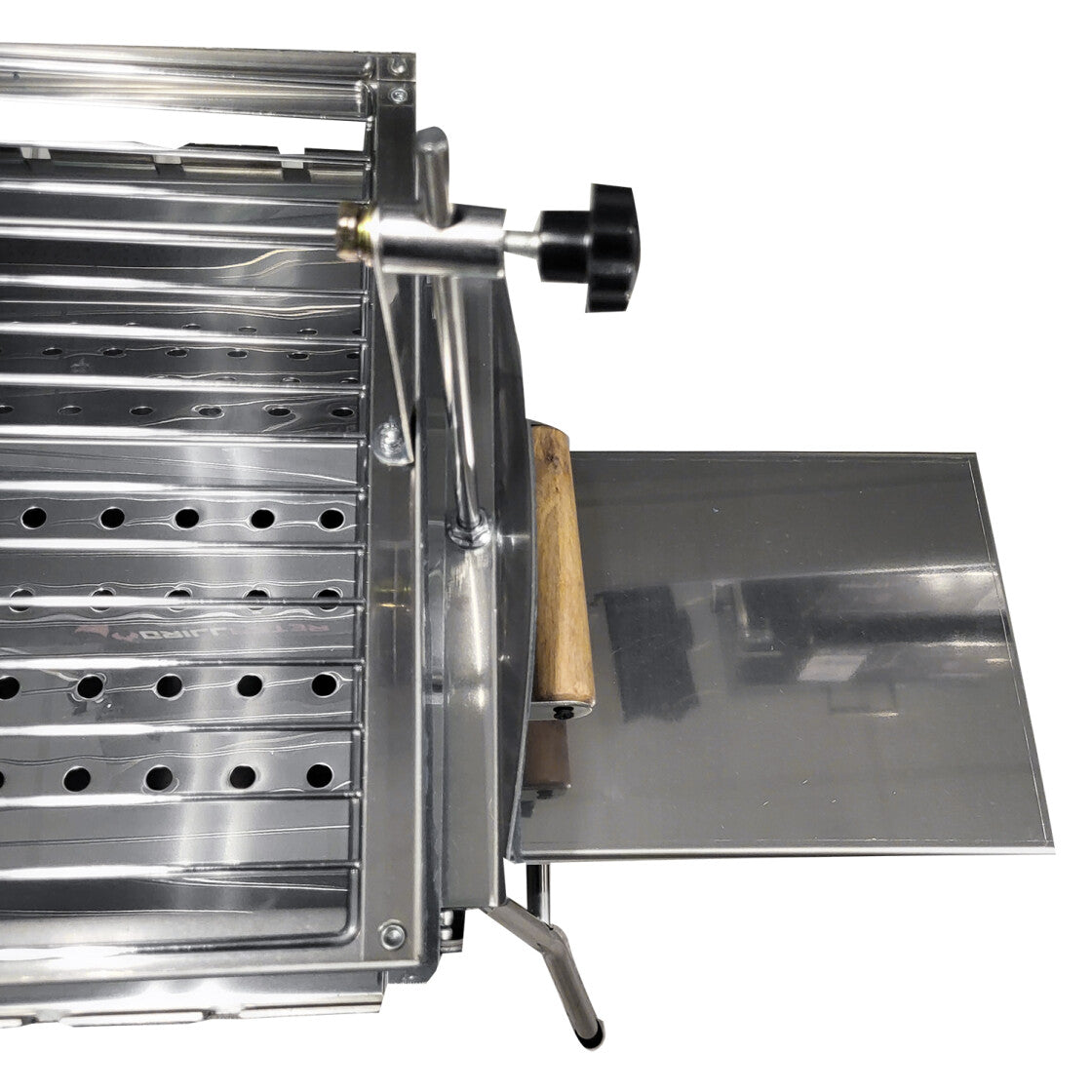 Mangal Astana Edelstahl 2mm mit höhenverstellbarem Grillrost - klappbarer Schaschlikgrill mit Ablagen