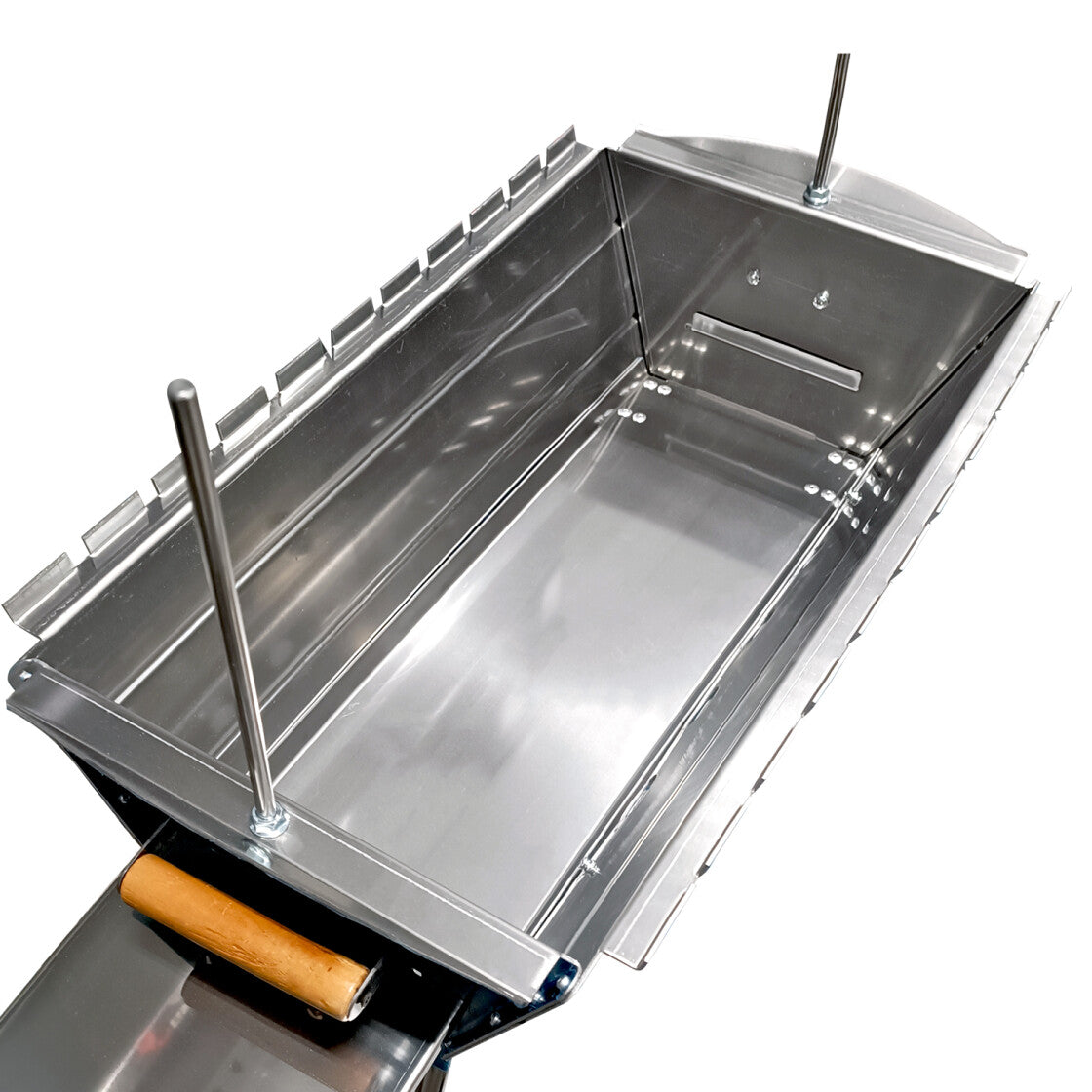 Mangal Astana Edelstahl 2mm mit höhenverstellbarem Grillrost - klappbarer Schaschlikgrill mit Ablagen