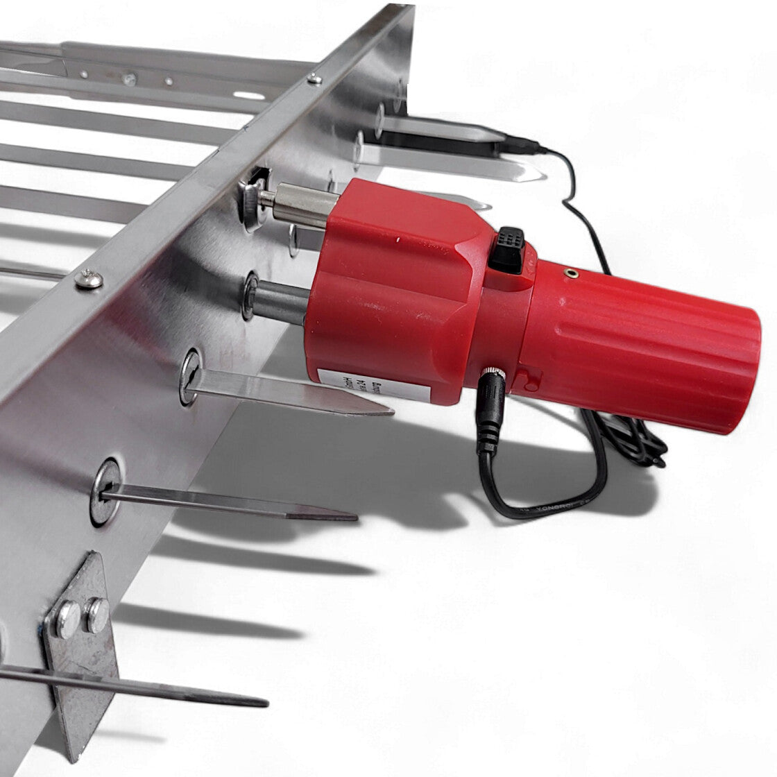 Schaschlik Spießdreher Motor für 11 Spieße mit USB Powerbank Antrieb - Grillmotor aus Edelstahl
