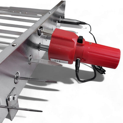 Schaschlik Spießdreher Motor für 11 Spieße mit USB Powerbank Antrieb - Grillmotor aus Edelstahl