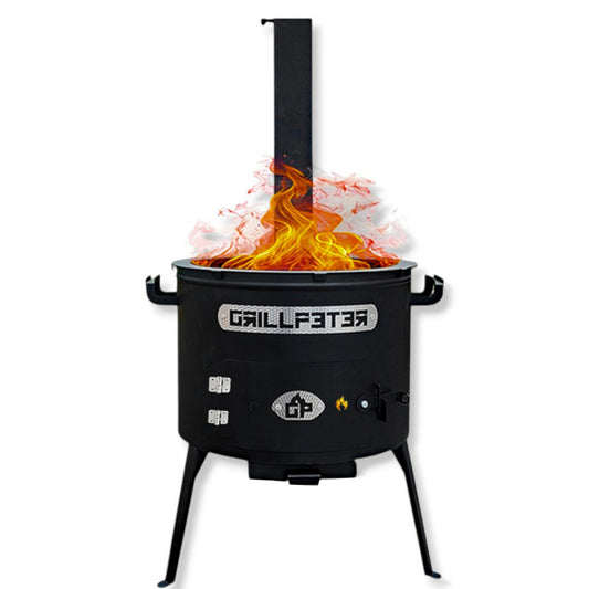 Utschak Asamat Ø40 cm Feuerofen für Kazan mit Rauchrohrabzug - Uchag aus Stahl für 10-12 Liter