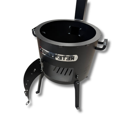 Utschak Asamat Ø45 cm Feuerofen für Kazan mit Rauchrohrabzug - Uchag aus Stahl für 8-22 Liter, ohne Kazan