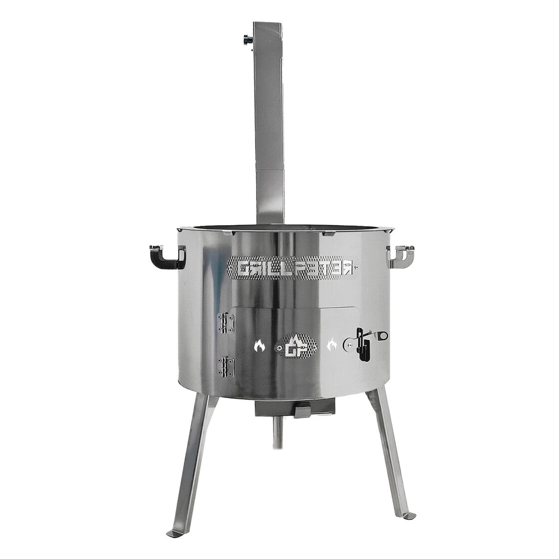 Utschak Timur Ø40 cm Edelstahl Feuerofen für Kazan-Kochgeschirr 10-16 Liter mit Rauchrohrabzug