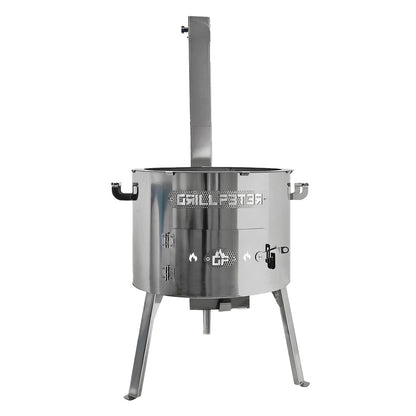 Utschak Timur Ø40 cm Edelstahl Feuerofen für Kazan-Kochgeschirr 10-16 Liter mit Rauchrohrabzug