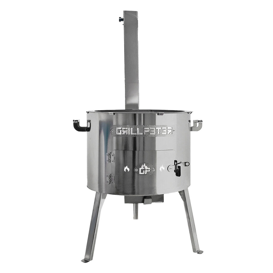 Utschak Timur Ø40 cm Edelstahl Feuerofen für Kazan-Kochgeschirr 10-16 Liter mit Rauchrohrabzug